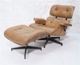 Lot 316 Rosewood Brown Leather CHARLES EAMES Lounge Chair