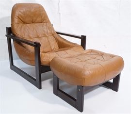 Lot 317 Brazilian Rosewood LAFER Style Lounge Chair Ottom