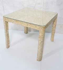 Lot 326 Decorator Lacquered Parsons Style Cafe Table Inla