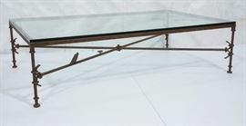 Lot 333 Oversized ILANA GOOR Style Metal Steel Glass Top 