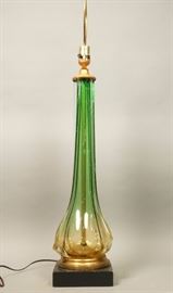 Lot 334 Art Glass Murano Style Table Lamp. Teardrop form 
