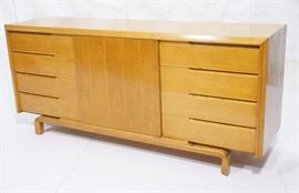 Lot 345 EDMUND SPENCE Blond Wood Low Dresser Credenza. Ra