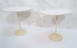 Lot 350 Pr EERO SAARINEN KNOLL Tulip Oval End Tables. Wh