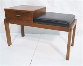 Lot 351 LANE Modern Walnut Bench Seat Table. Black vinyl 