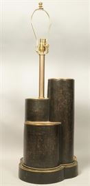 Lot 356 Decorator Modern Black  Brass Table Lamp. 3 roun