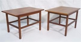 Lot 361 Pr DUNBAR Style American Modern Walnut End Tables