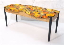 Lot 385 Modern 2 Seat Bench Stool. Tapered ebonized wood 