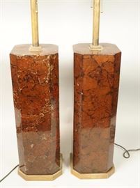 Lot 413 Pr Modern Decorator Coconut Shell Table Lamps. Ta