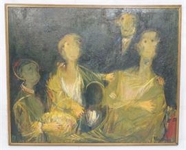 Lot 431 AL BLAUSTEIN Modern Figural Oil Painting Portrait