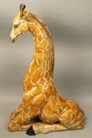 Lot 444  Italian Ceramic Large Figural Giraffe Sculptu