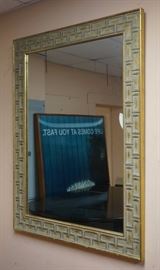 Lot 445 Paint Decorated Modern Wall Mirror. Relief design