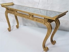 Lot 446 Decorator Gilt Painted Wood Mirror Top Hall Table