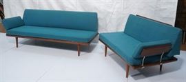 Lot 450 2pc PETER HVIDT Danish Modern Couch  Love seat. 