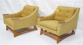 Lot 455 Pr ADRIAN PEARSALL Walnut Upholstered Lounge Chai