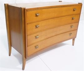 Lot 473 4 Drawer American Modern Dresser Chest. Concave f