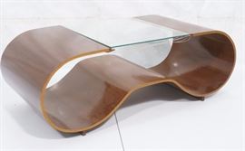 Lot 475 Italian Style Modern Molded Wood Cocktail Coffee 