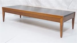 Lot 476 Black Laminate Wood Long Modern Cocktail Table. C