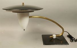 Lot 481 THURSTON Style Modern Black Enamel Saucer Lamp. C