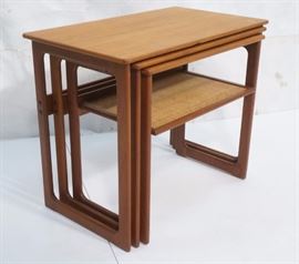 Lot 489 Set 3 Danish SILKEBORG Teak Nesting Tables. Small