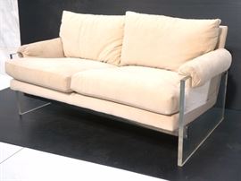 Lot 491 VLADIMIR KAGAN Style Lucite Side Love Seat Sofa. 