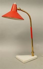 Lot 494 STILUX Milano Red Enamel Shade Table Desk Lamp. B