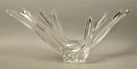 Lot 500 Vannes style French Crystal Bowl. Flared Winged F
