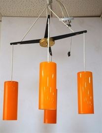 Lot 525 HOLMGAARD Scandinavian Orange Shade Chandelier. M