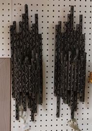 Lot 527 Brutalist Pierced Tube Metal Wall Sconces. Stalag