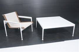 Lot 610 2 pc RICHARD SCHULTZ Garden Table  Lounge Chair.