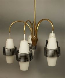 Lot 531 Modern 5 Arm Brass Hanging Chandelier Pendant Lig