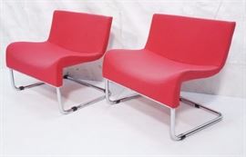 Lot 564 Pr PIERRE POULIN Style Pink Modern Lounge Chairs.