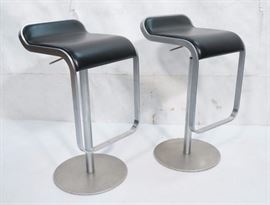Lot 569 Pr Italian LA PALMA Modernist Swivel Bar Stools. 