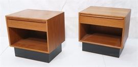 Lot 573 Pr WESTNOFA Danish Teak 1 Drawer Night Stands on 