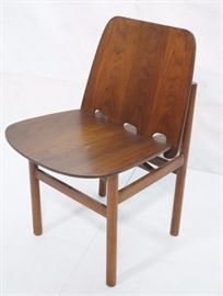 Lot 579 Unique Design Dark Walnut Modern Side Chair. Inte