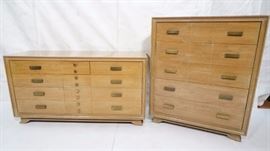 Lot 586 Modern Blond Wood Hi  Low Dressers Chests. Limed