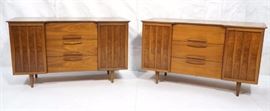 Lot 596 Pr American Modern Walnut Shaped Front Credenza S