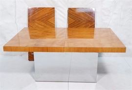 Lot 637 Modern Decorator Dining Table. Mirrored chrome pe