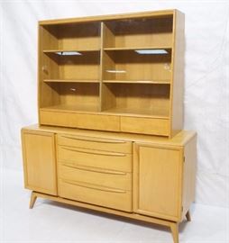 Lot 649 2 pt HEYWOOD WAKEFIELD Modern Sideboard Hutch Top