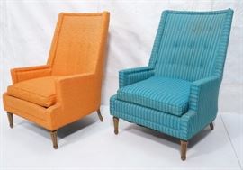 Lot 682 Pr Tall Back Mid Century Lounge Chairs. Tall angl