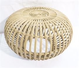 Lot 692 FRANCO ALBINI Woven Rattan Pouf Stool. Painted be