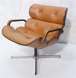 Lot 699 PLYCRAFT Style Modern Walnut Lounge Arm Chair. 4 
