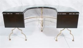 Lot 710 Decorator Semi Round Horsehoe Desk. Horseshoe woo