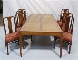 Lot 714 Baker Modern 9 pc Dining Set Table  8 Chairs. As