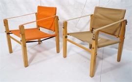 Lot 727 Pr GOLD MEDAL Co. Canvas Sling Safari Chairs. Col