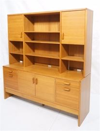 Lot 749 Danish Modern Teak Two Part Cabinet Credenza. Upp