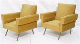 Lot 763 Pr Modern Italian Style Club Lounge Chairs Boxy F