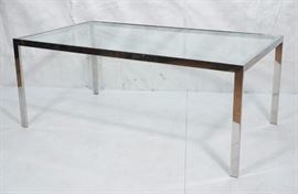 Lot 780 Chrome  Glass Dining Table Square polished chrom