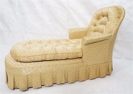Lot 791 Vintage Chaise Lounge Skirted Bottom. Tufted cush