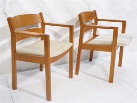 Lot 794 Danish Modern MOBLER Teak Arm Chairs. Low back si