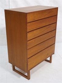 Lot 803 Danish Modern Tall Chest Dovetail Construction Le